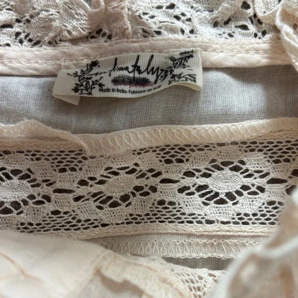 Free People Intimately Bali Sail Away Romper-Pearled Ivory Combo, S, NWOT - Picture 5 of 7